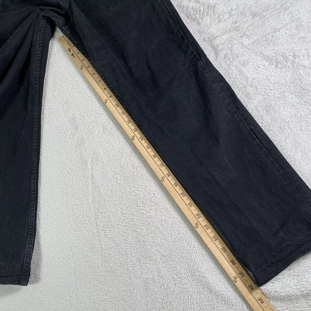 H&M Jeans Mens‎ 38x32 (38x28) Black Straight Stretch Denim Pants Casual Slim Fit